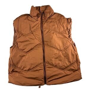 Fazortev Brown Quilted Puffer Vest - Women's Size M